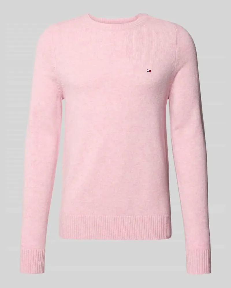 Tommy Hilfiger Regular Fit Strickpullover aus feinster Wolle Rosa