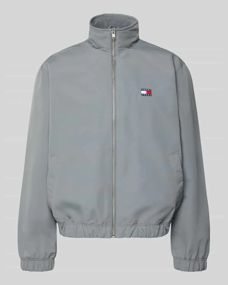 Tommy Hilfiger Regular Fit Bomberjacke mit Label Stitching Mittelgrau