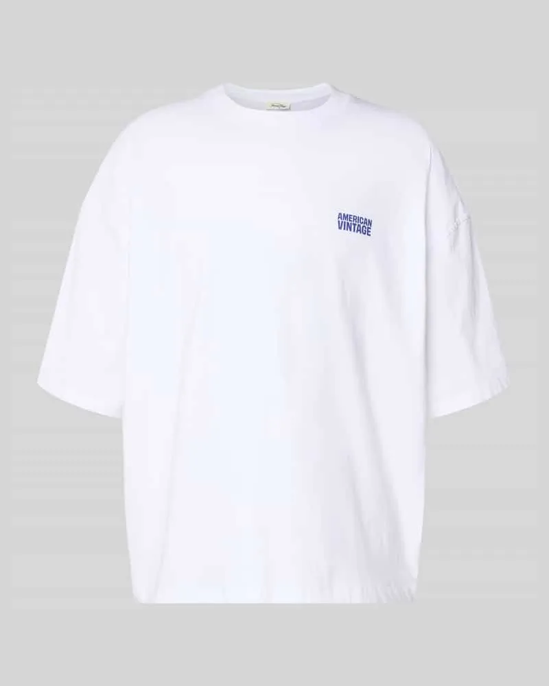 American Vintage T-Shirt mit Logo-Print Modelll 'GIXY Weiss