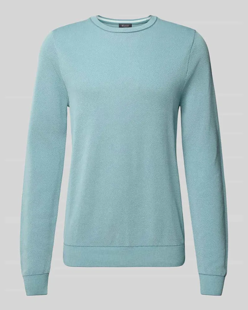 Maerz Strickpullover mit Rundhalsausschnitt Tuerkis