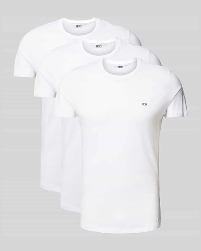 Diesel T-Shirt mit Label-Print im 3er-Pack 