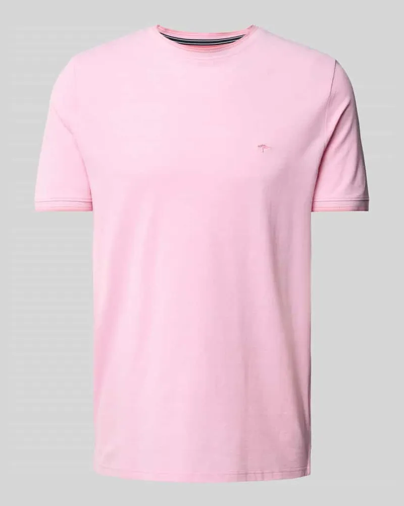 Fynch-Hatton T-Shirt mit Label-Stitching Rosa