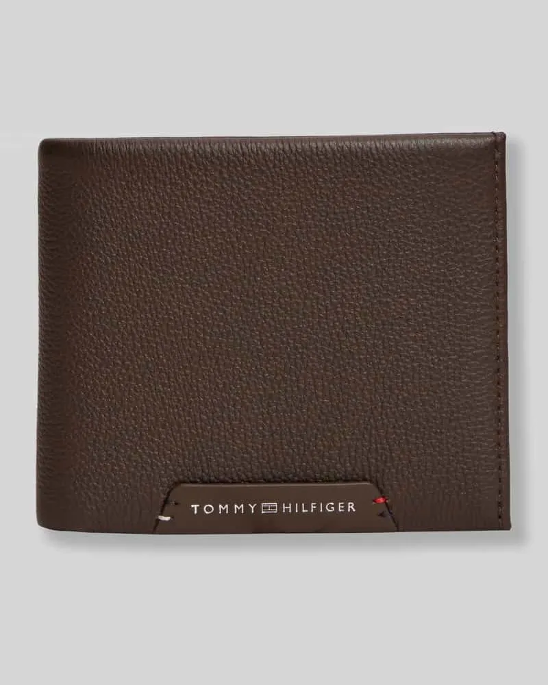 Tommy Hilfiger Portemonnaie aus echtem Leder Dunkelbraun