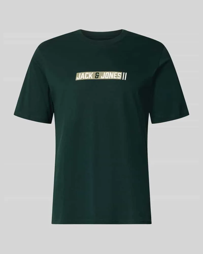 Jack & Jones Regular Fit T-Shirt mit Logo-Print Modell 'Munk Oliv