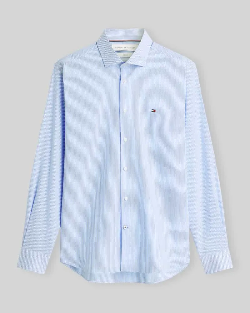Tommy Hilfiger Slim Fit Businesshemd mit Logo-Stickerei Bleu