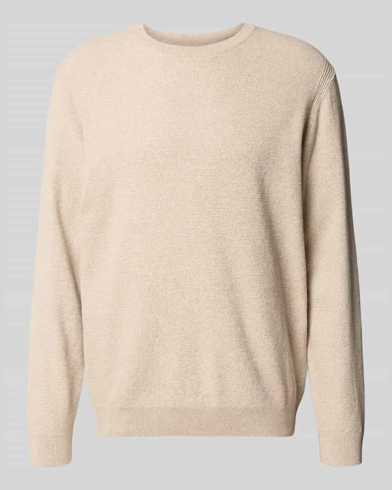 Tom Tailor Regular Fit Strickpullover aus reiner Baumwolle Offwhite