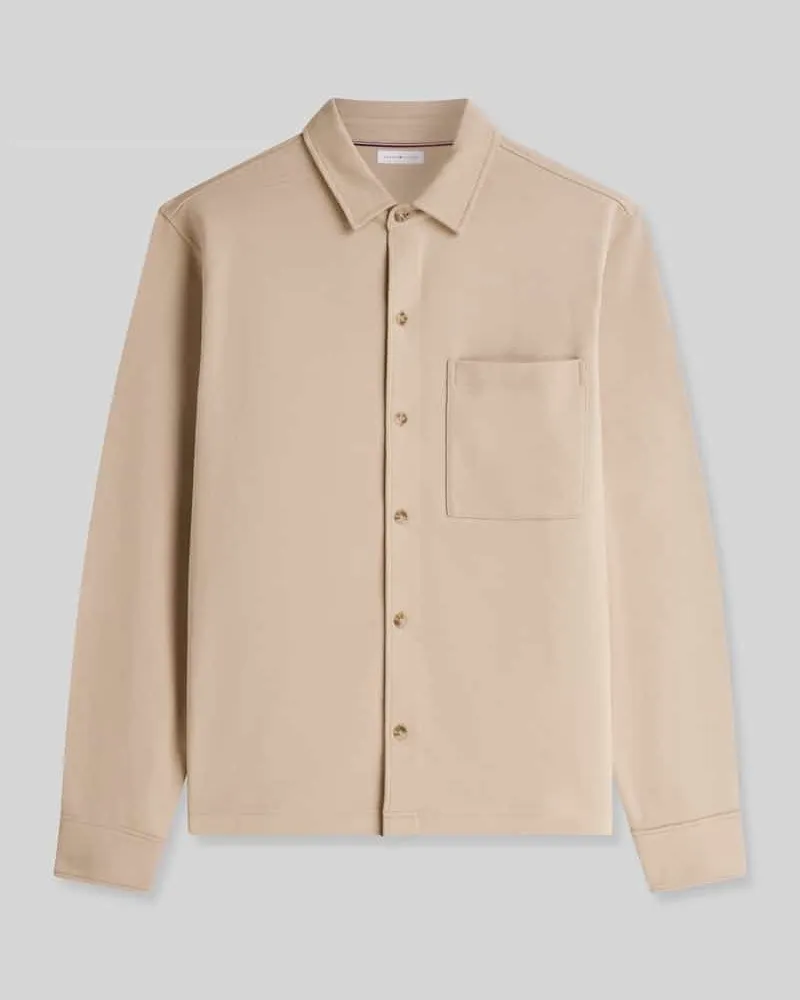 Tommy Hilfiger Regulat Fit Hemdjacke aus reiner Baumwolle Beige