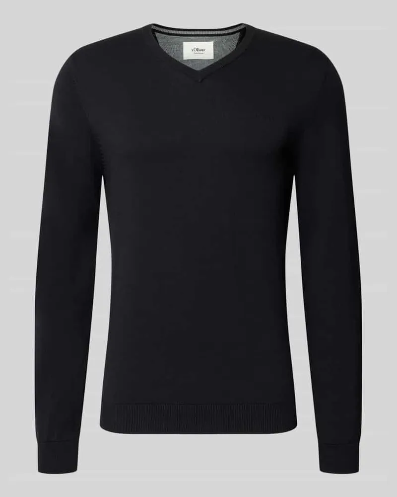 S.Oliver Pullover mit Logo-Stitching Black