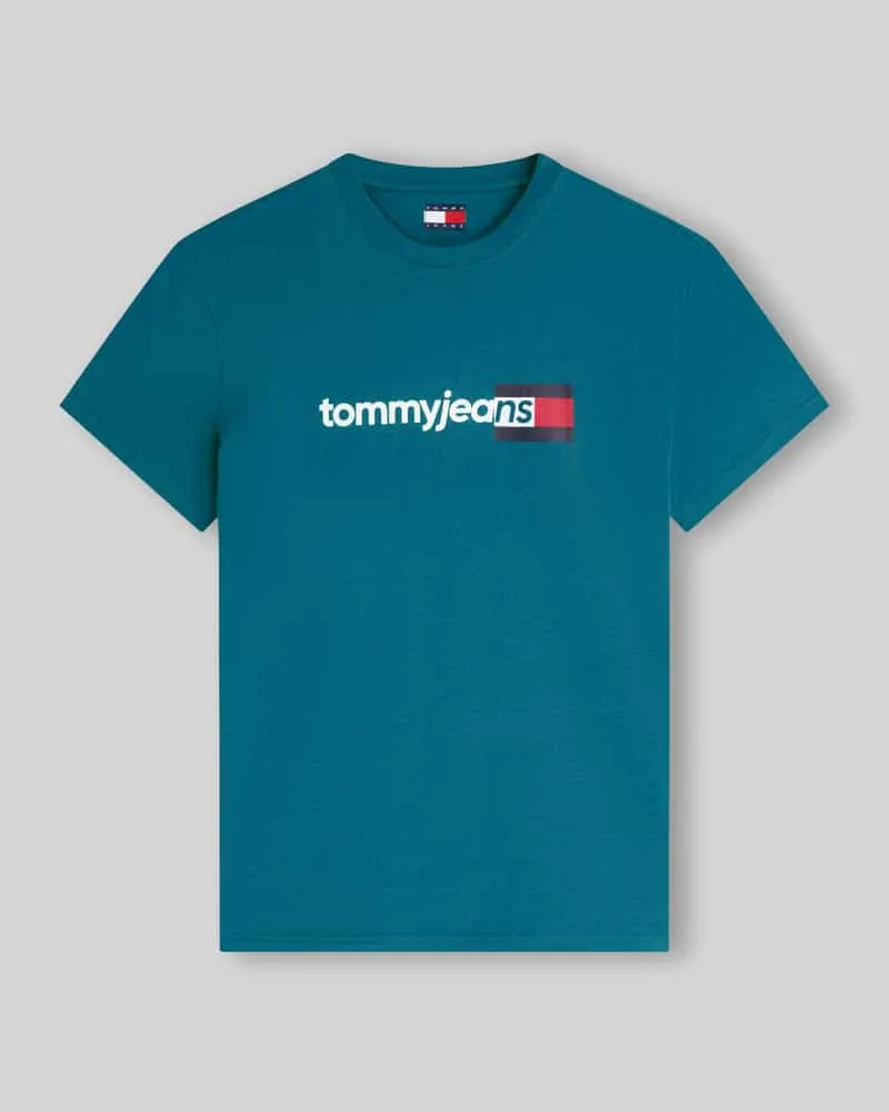 Tommy Hilfiger Regular Fit T-Shirt aus reiner Baumwolle Petrol