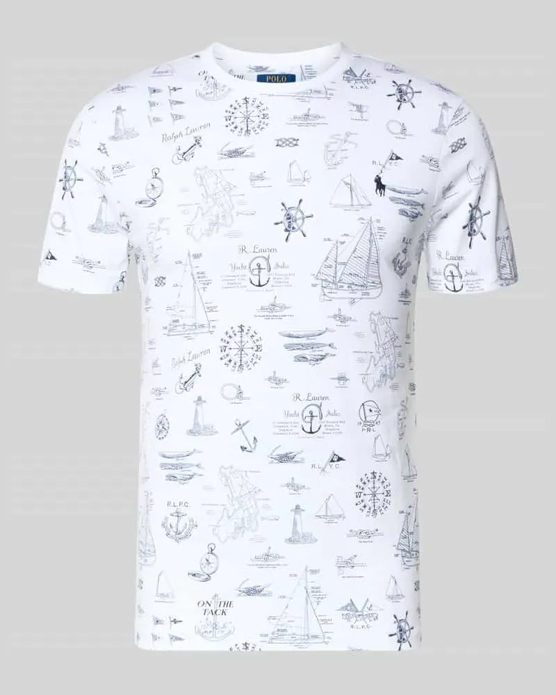 Ralph Lauren Slim Fit T-Shirt aus reiner Baumwolle Offwhite