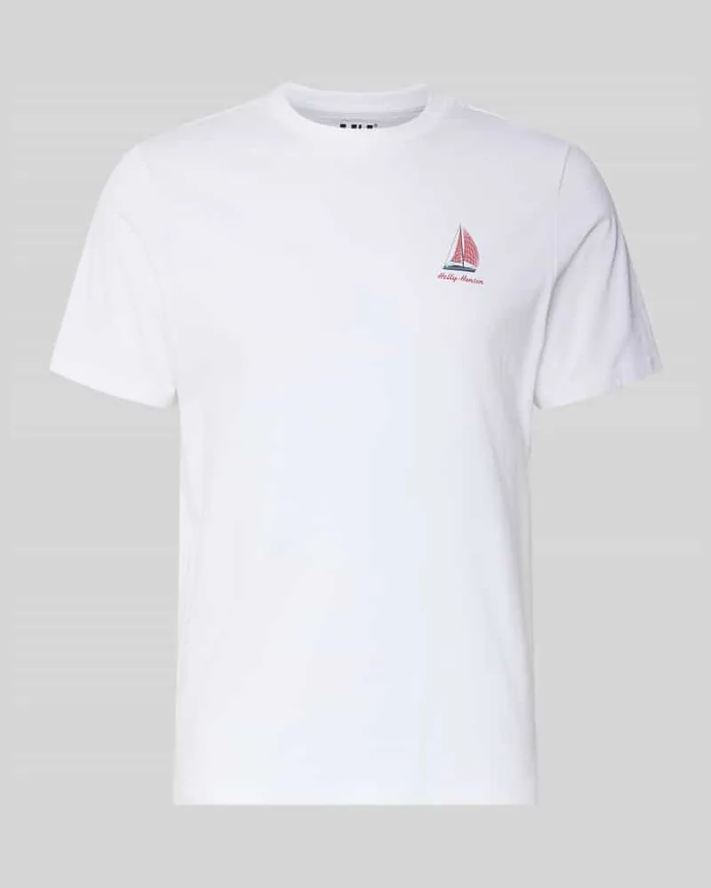 Helly Hansen T-Shirt mit Logo- und Motiv-Print Modell 'SHORELINE Weiss