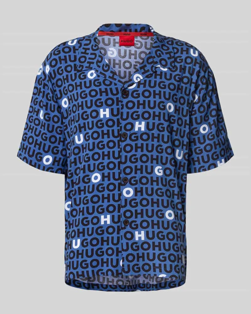 HUGO BOSS Relaxed Fit Freizeithemd aus reiner Viskose Modell 'CALAL Bleu