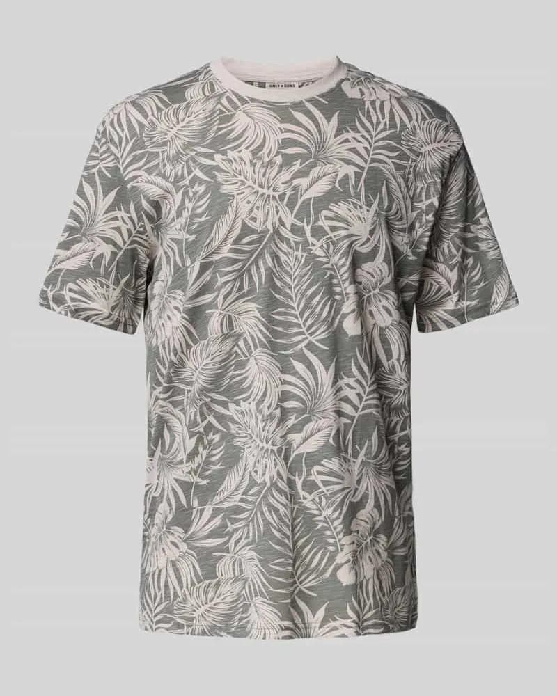 Only & Sons T-Shirt mit geripptem Rundhalsausschnitt Modell 'PERRY 