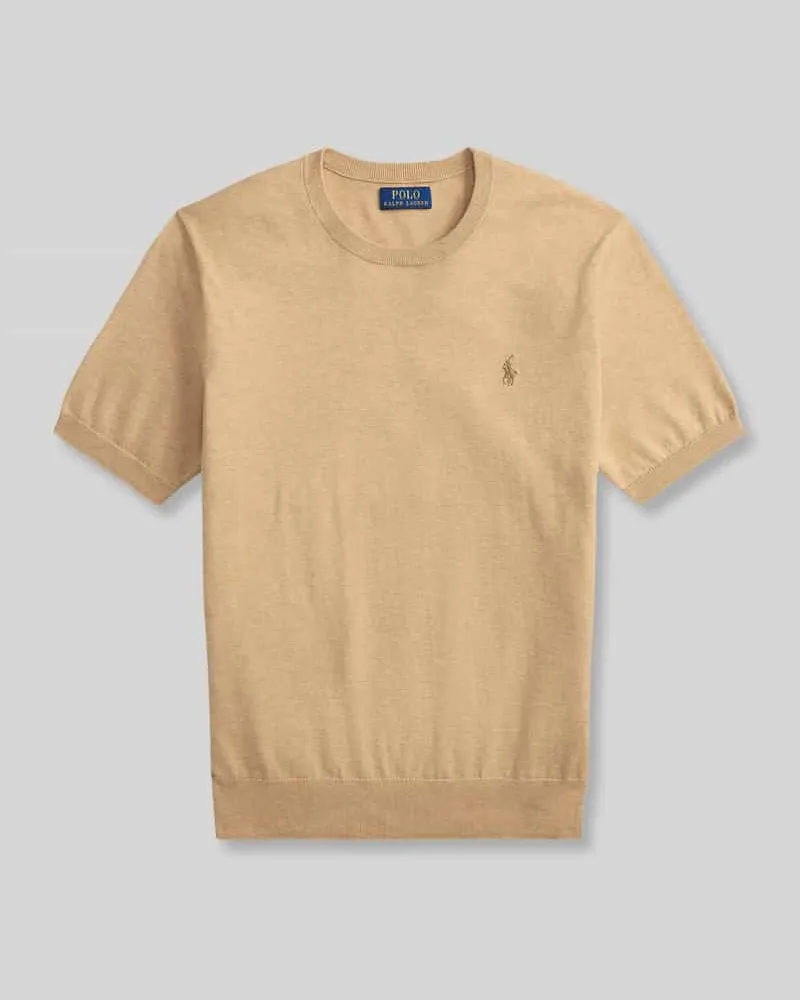 Ralph Lauren Slim Fit T-Shirt aus reiner Baumwolle Camel