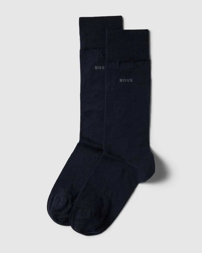 HUGO BOSS Socken mit Strukturmuster im 2er-Pack Dunkelblau