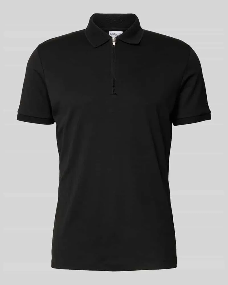 Selected Homme Poloshirt mit kurzem Reißverschluss 