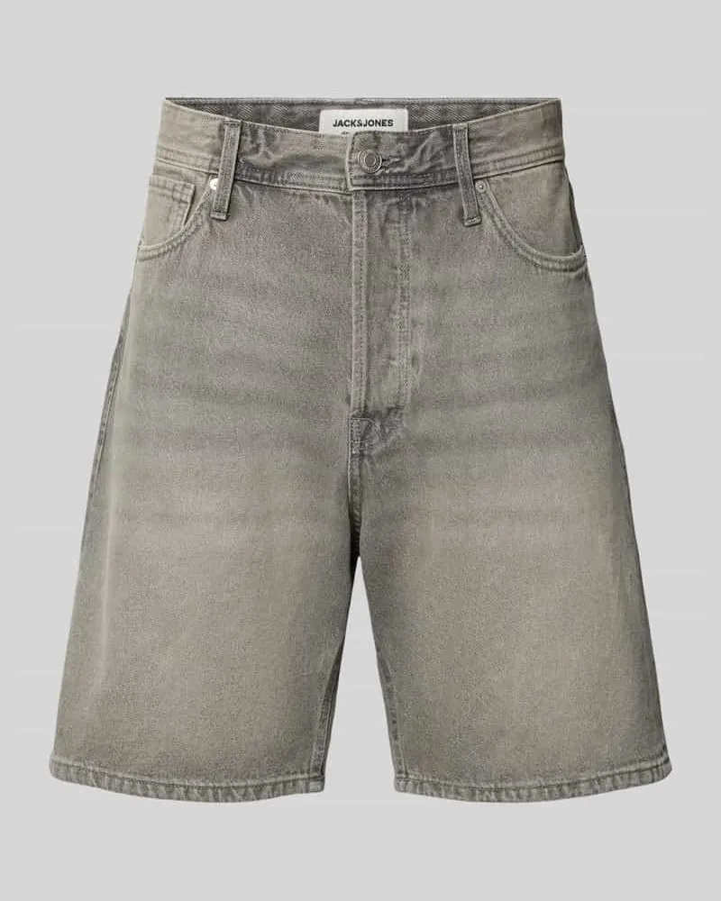 Jack & Jones Loose Fit Jeansshorts mit Eingrifftaschen Modell 'TONY Mittelgrau