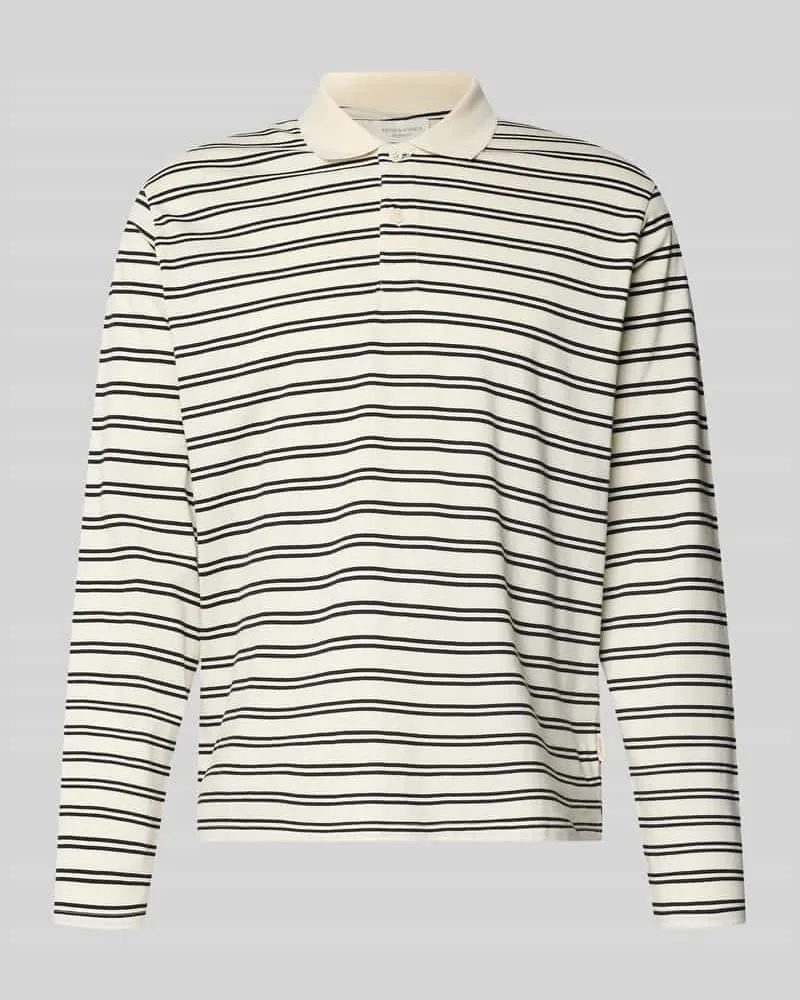 Jack & Jones Regular Fit Poloshirt mit Streifenmuster Modell 'CASSIS Offwhite