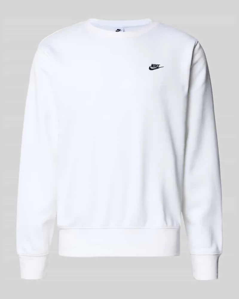 Nike Sweatshirt mit Label-Stitching und Rundhalsausschnitt Weiss
