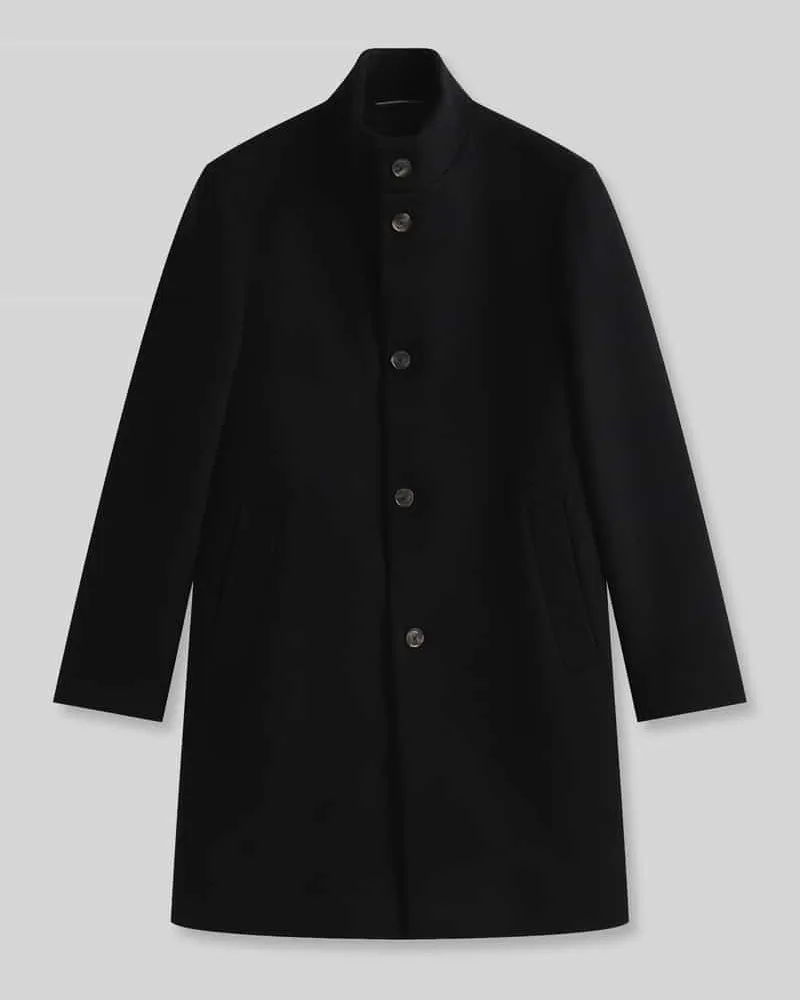 Tommy Hilfiger Regular Fit Mantel aus Woll-Mix Black