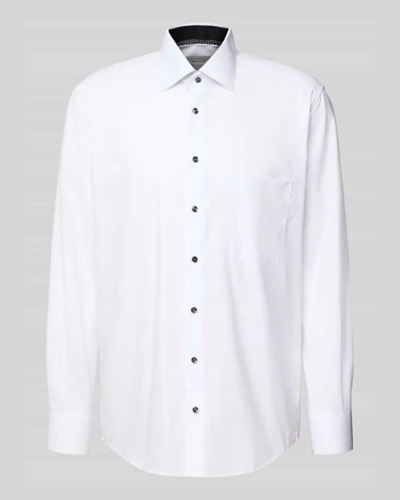 Eterna Comfort Fit Business Hemd aus Baumwolle mit Kentkragen Weiss