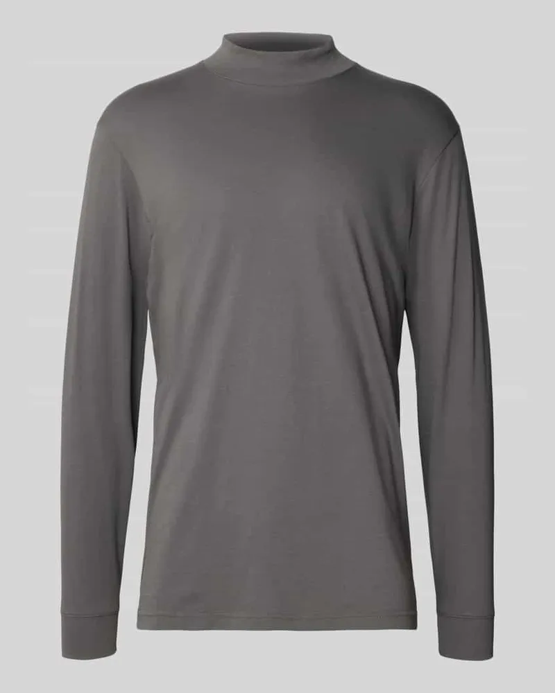 Ragman Longsleeve mit gerippten Abschlüssen Dunkelgrau