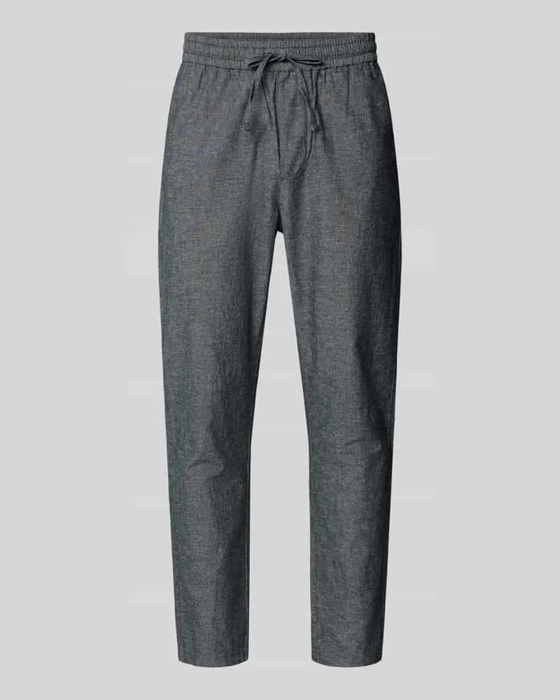 Only & Sons Tapered Leinenhose aus Baumwoll-Leinen-Mix Modell 'LINUS Dunkelblau