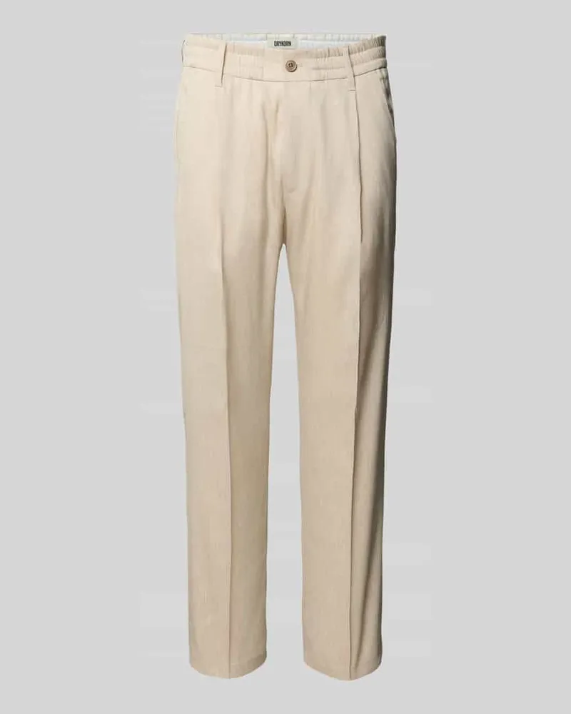 Drykorn Tapered Fit Bundfaltenhose aus Leinen-Mix Moodell 'CHASY 