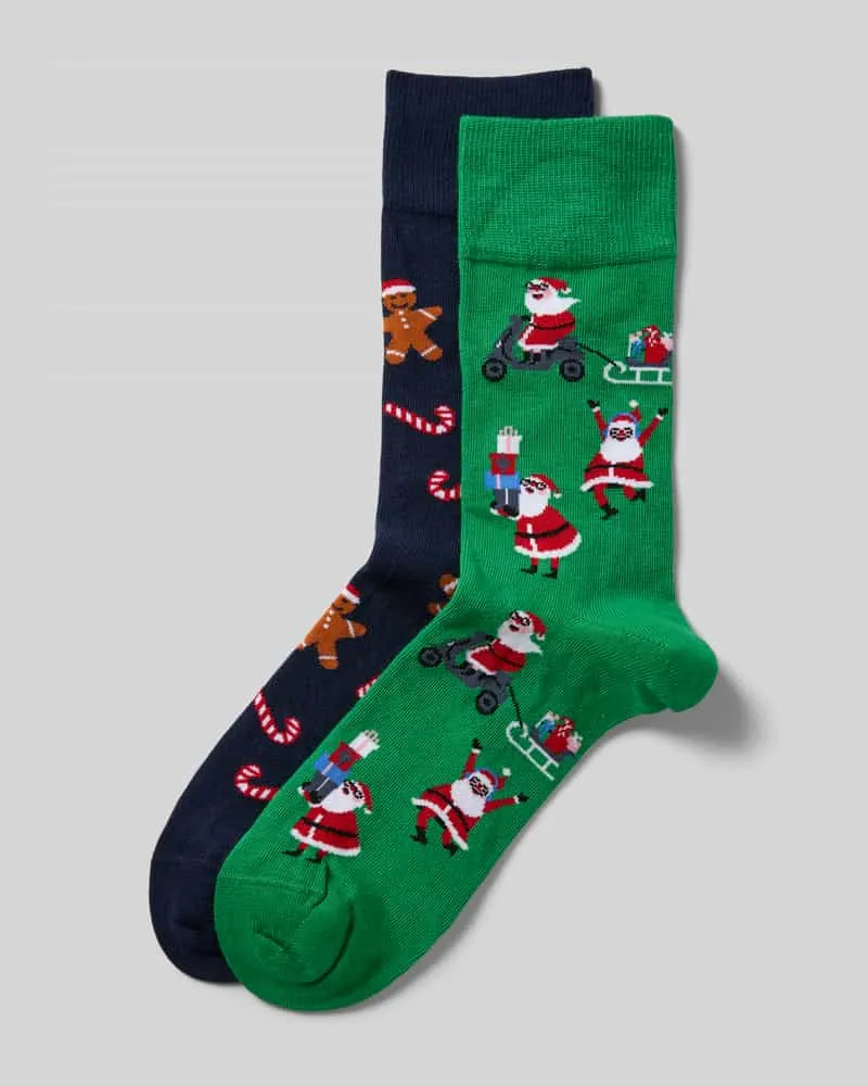 Christian Berg Socken mit geripptem Abschluss Gruen