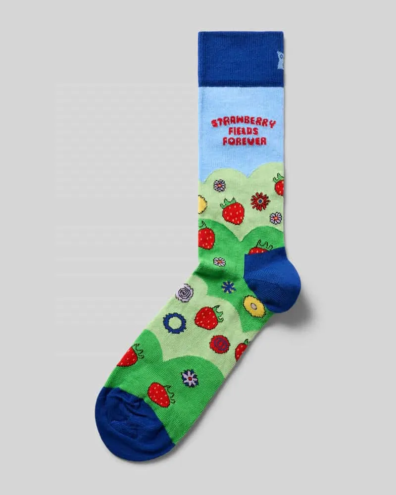 Happy Socks Socken mit Allover-Motiv-Print Modell 'The Beatles Gruen