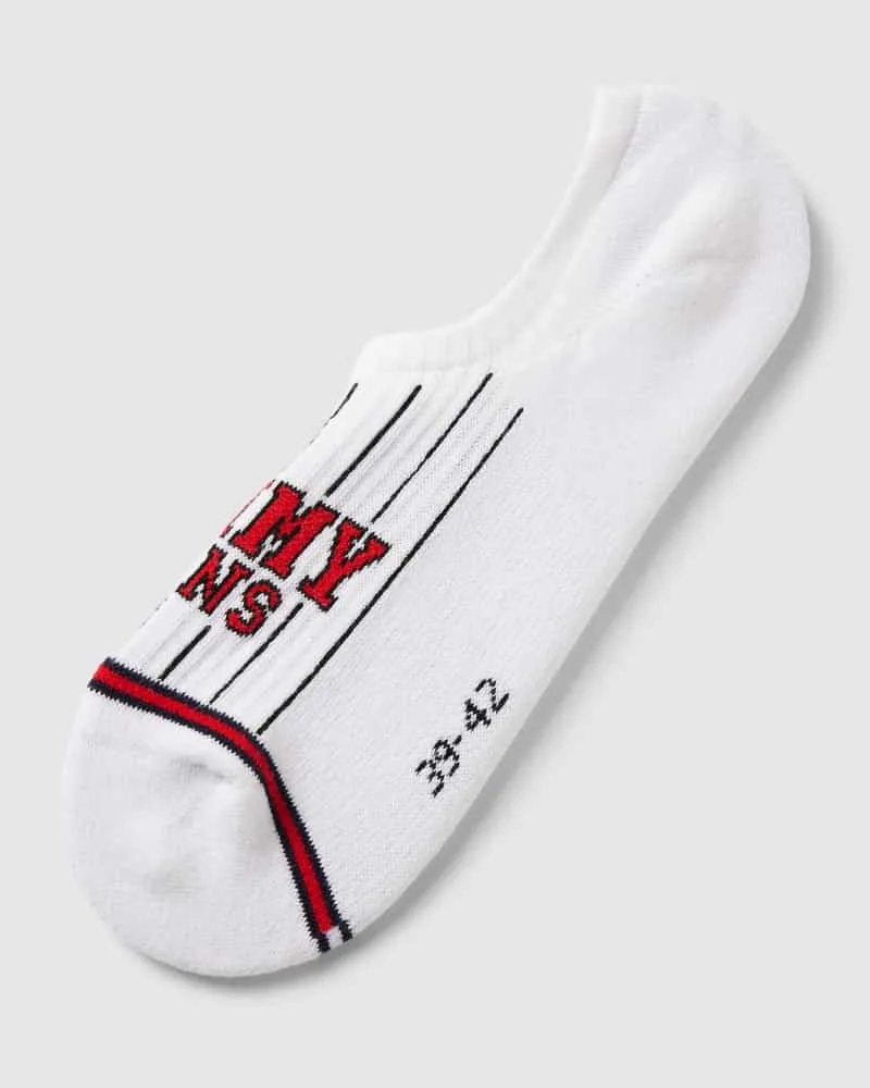 Tommy Hilfiger Füßlinge mit Label-Detail Modell 'FOOTIE Weiss