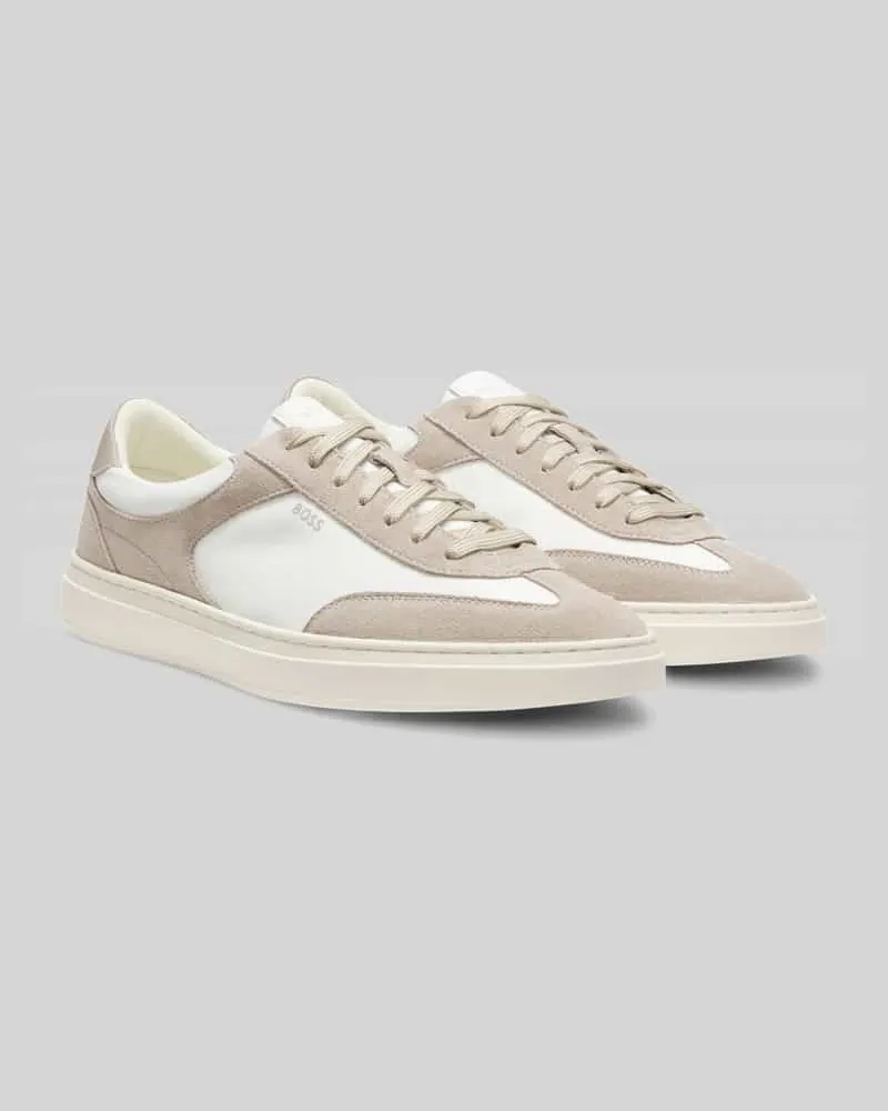 HUGO BOSS Sneaker aus echtem Leder mit Label-Schriftzug Beige