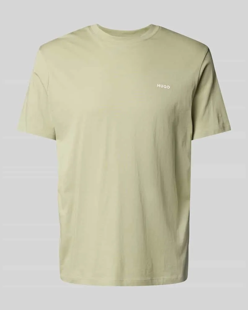 HUGO BOSS T-Shirt mit Label-Print Modell 'Dero Hellgruen