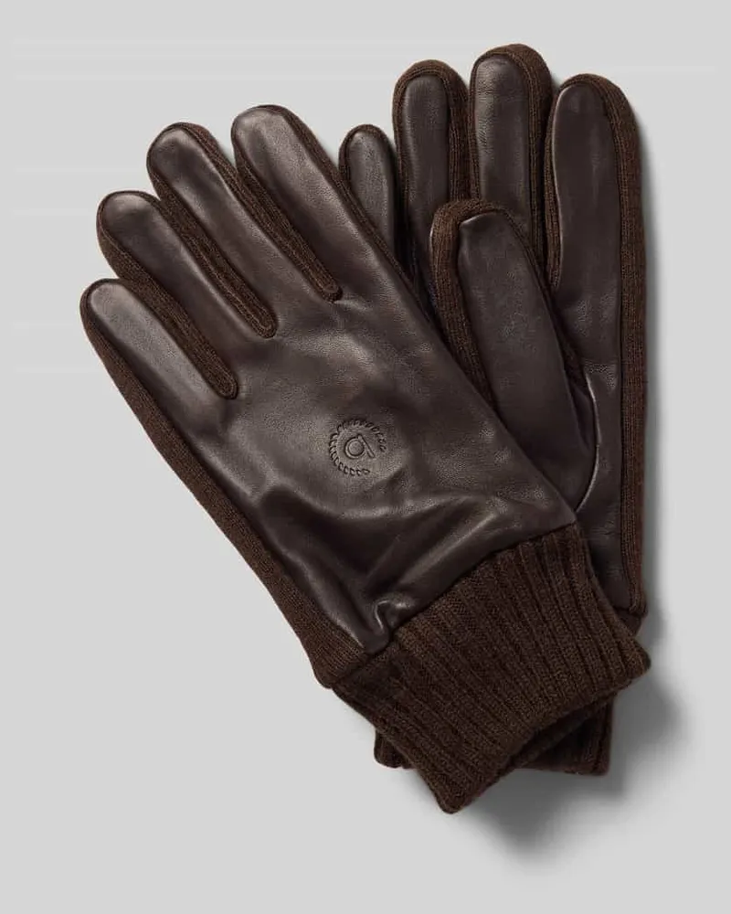 Bugatti Handschuhe aus echtem Leder Dunkelbraun