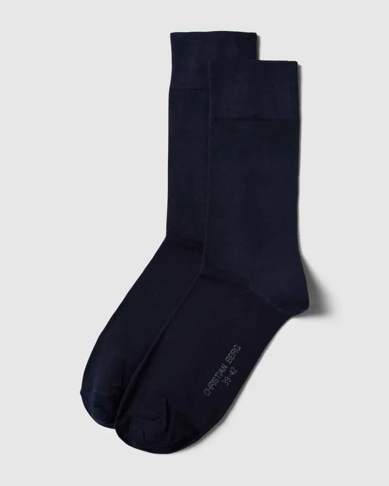 Christian Berg Socken mit elastischen Bündchen im 2er-Pack Dunkelblau