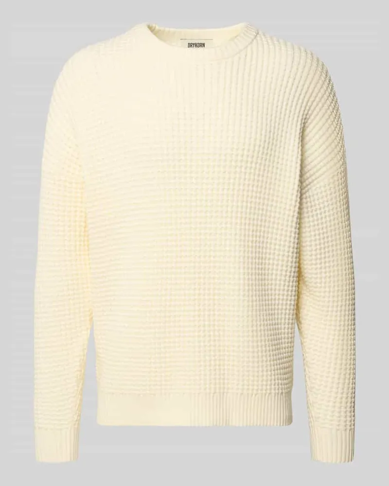 Drykorn Strickpullover mit Strukturmuster Modell 'Neelio Offwhite