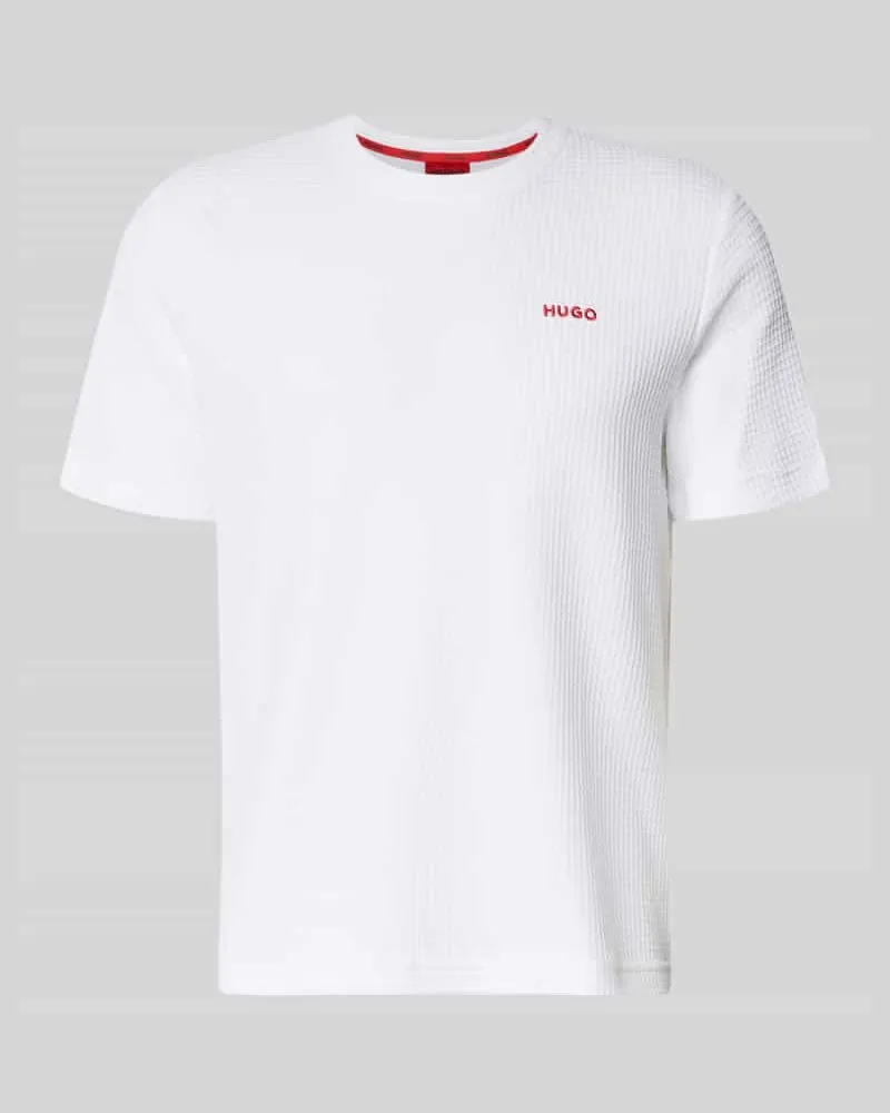 HUGO BOSS Herren T-Shirt aus Baumwoll-Mix Modell 'AUSTIN Weiss