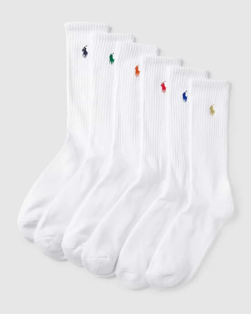 Ralph Lauren Socken mit kontrastivem Brand-Stitching im 6er-Pack Weiss