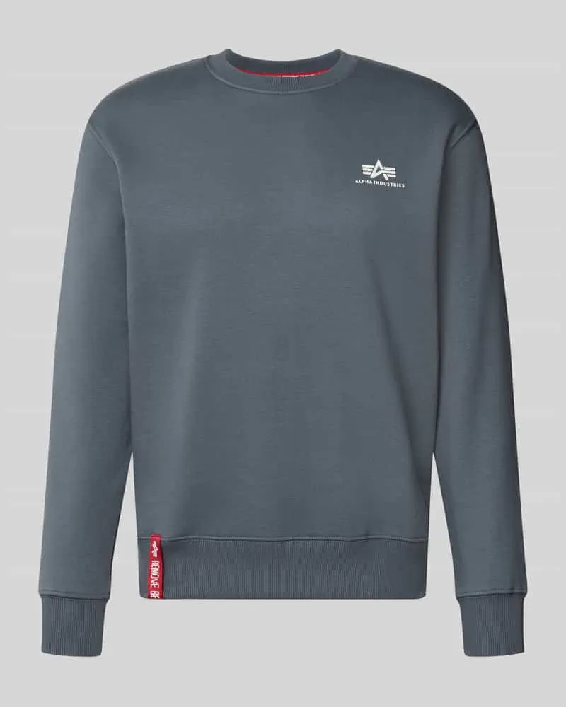 Alpha Industries Sweatshirt mit Label-Details Mittelgrau