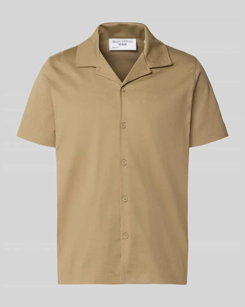 Marc O'Polo Boxy Fit Freizeithemd aus reiner Baumwolle Hellbraun