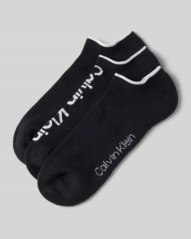 Calvin Klein Socken mit Label-Print im 3er-Pack Black