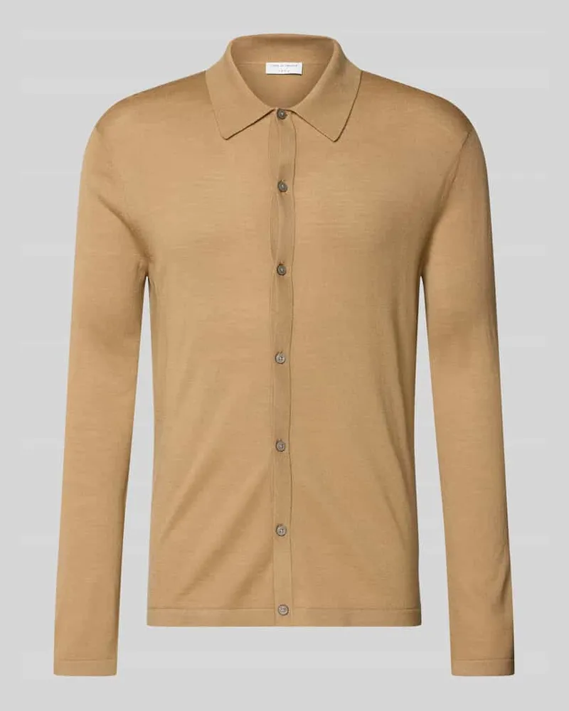 Tiger of Sweden Regular Fit Strickjacke aus Wolle Modell 'Verklin Camel