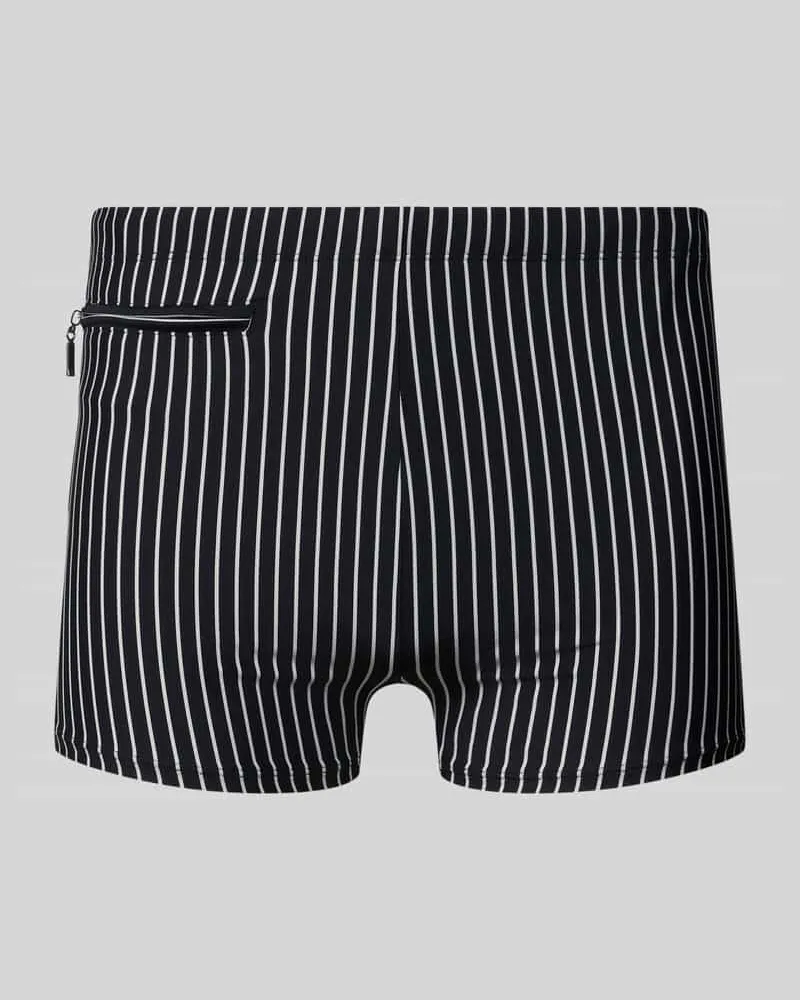 Schiesser Badehose im Allover-Look mit Reißverschlusstasche Black