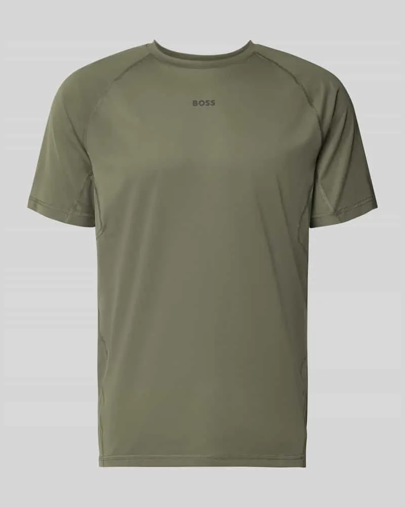HUGO BOSS Regular Fit T-Shirt mit Flatlock-Nähten Modell 'TEE ACTIVE 1 Dunkelgruen