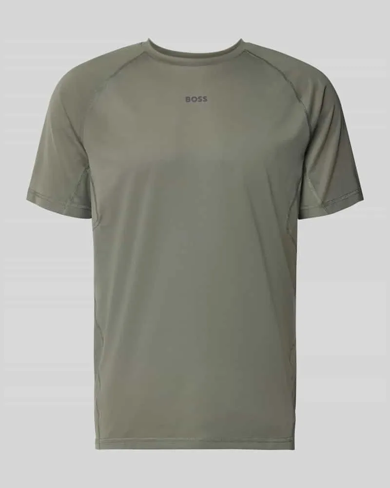 HUGO BOSS Regular Fit T-Shirt mit Flatlock-Nähten Modell 'TEE ACTIVE 1 Dunkelgruen