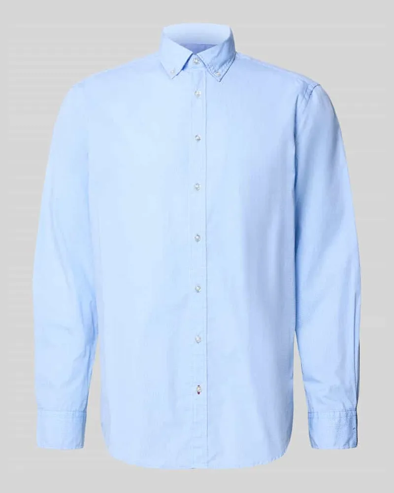 Christian Berg Freizeithemd mit Knopfleiste Bleu