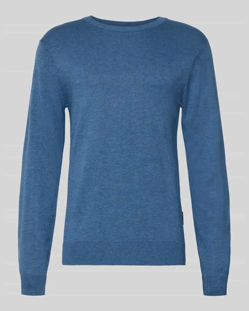 Casual Friday Strickpullover mit gerippten Abschlüssen Modell 'BELLS Rauchblau