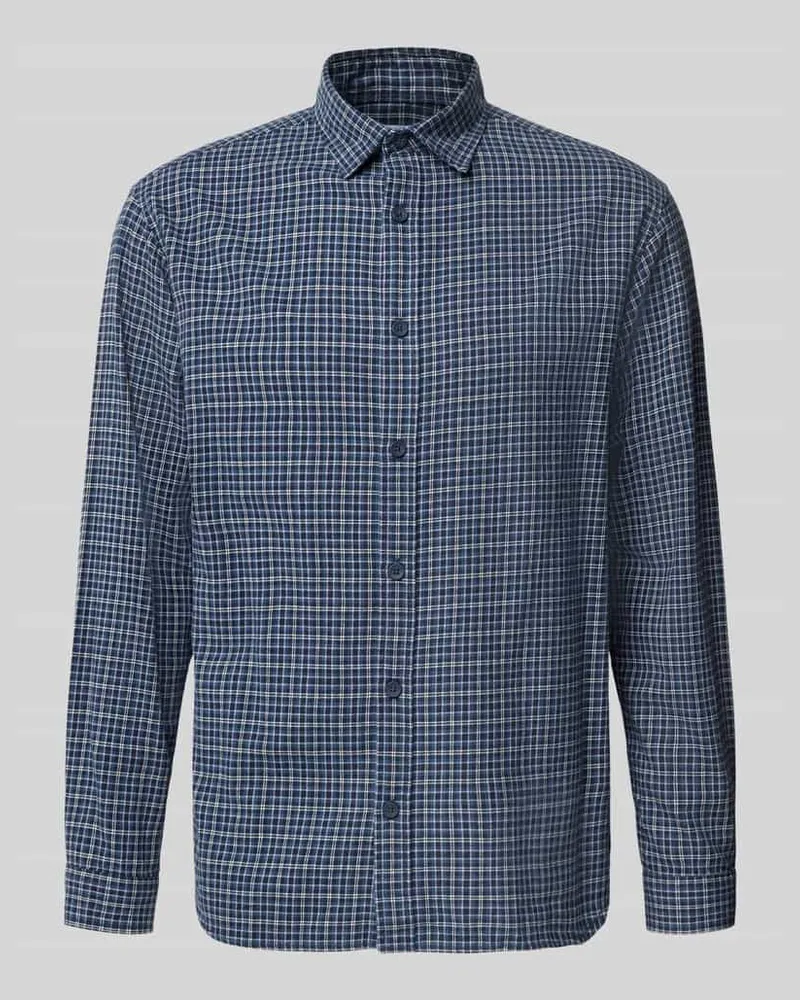 Jack & Jones Regular Fit Freizeithemd mit Kentkragen Modell 'CARTER Dunkelblau