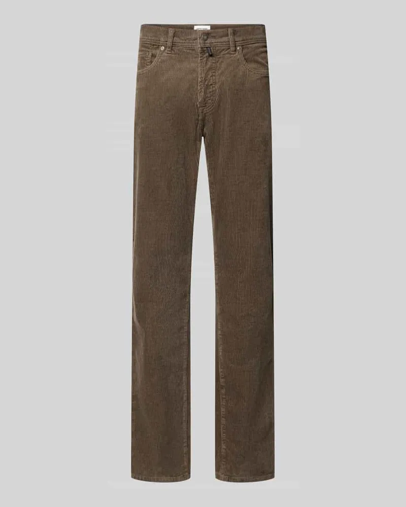 Pierre Cardin Straight Fit Cordhose aus elastischem Baumwoll-Mix Modell 'Laval Anthrazit