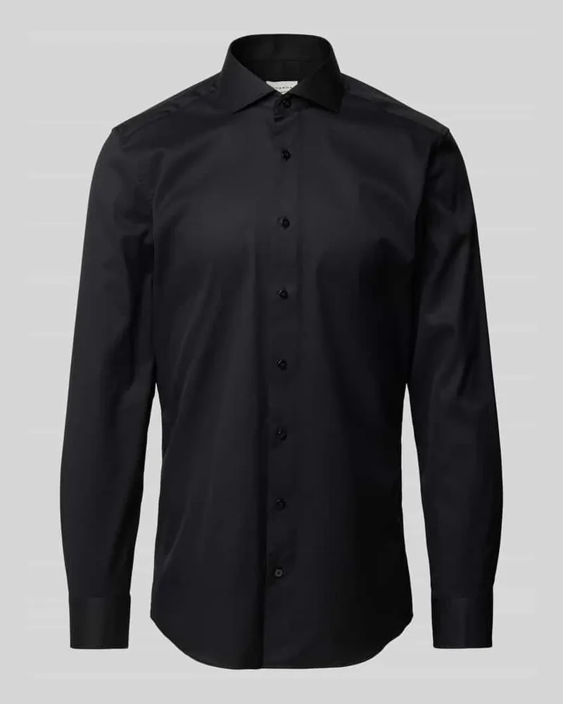Eterna Slim Fit Businesshemd aus Twill Black